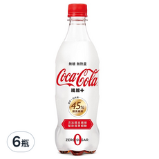 Coca-Cola 可口可樂 纖維PLUS, 添加膳食纖維 幫助消化 無糖, 600ml, 6瓶