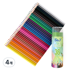 Onbey優質繪圖彩色鉛筆 17.5cm, 4個, 36色