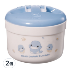 KU.KU Duckbill 酷咕鴨 密封式兩用粉撲盒 藍色 50ml 寶寶護膚 嬰兒用品, 2個
