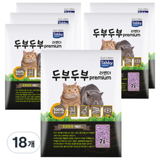 테비토퍼 두부두부 프리미엄 고양이 모래, 7L, 18개, 라벤더