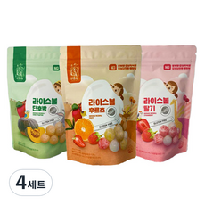 아비삭 유아 라이스볼 간식 3종세트, 딸기, 후르츠, 단호박, 4세트, 30g