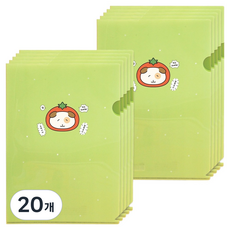 POPO FANCY Mioni 角色半透明L型A4文件夾, 20個, 綠色