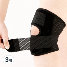 努里亞蒂 束帶式運動舒適護膝, 3個, 黑色