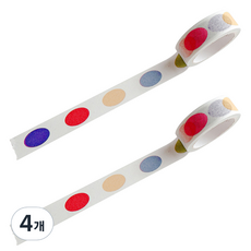 Market A 白色底紙質紙膠帶 1.5cm x 5m, 4個, 彩色圓點