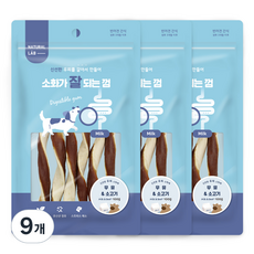 네츄럴랩 소화가 잘되는 껌 강아지 간식, 우유 + 소고기 혼합맛, 100g, 9개