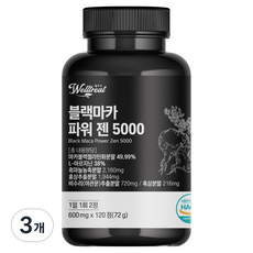 Welltreat 黑瑪卡 Power Zen 5000 72g, 3個, 120錠