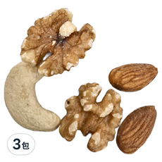 品鮮生活 綜合堅果 大顆五寶 600g 杏仁果 核桃 腰果 胡桃 夏威夷果, 3包