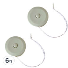 Happyj 攜帶型測量捲尺 薄荷色, 6個, 2m