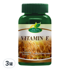 Mega Max Nutrition Life 維他命E軟膠囊, 90顆, 3罐