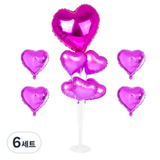 파티쇼 풍선꽂이장식세트 70cm, 하트푸치샤, 6세트