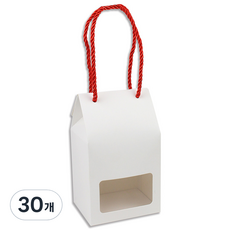 아이엔피 24 기프트 핸들창 끈손잡이 상자 소 10 x 8 x 11 cm + 밑지 + 끈, 화이트, 30개