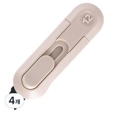 누사인 블랙칼날 미니 커터칼, 베이지, 4개