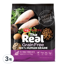하림펫푸드 더리얼 캣 그레인프리 크런치 시니어 건식사료, 1kg, 3개, 닭