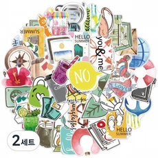 리씨상점 노트북 캐리어 사물함 감성 충만 개성 스티커, 감성B, 2세트