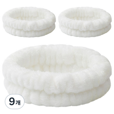 Nalli Sisters 簡約洗臉髮帶, 9個, 15 白色 三線