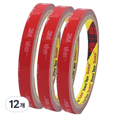 쓰리엠 VHB 초강력 아크릴폼 그레이 양면테이프 10mm x 1.5m, 12개 12개