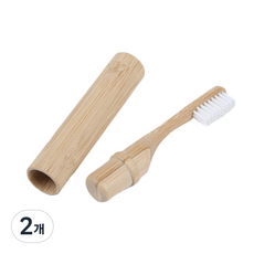 팡팡카트 우드 여행용 칫솔, 2개, 1개입