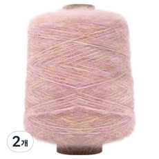 Knitt 柏林柔軟馬海毛迷你筒紗編織線 200g, 2個, 07 印度粉