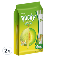 glico 格力高 Pocky 百奇 極細哈密瓜家庭包 6入, 132g, 2個
