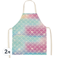 머메이드 스케일 앞치마 47 x 38 cm, 2개, NO.09