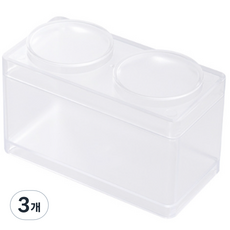 오손 레고 모양 미니 정리함, 투명, 3개