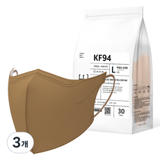 다나마스크 다나 오브 뷰티라인 새부리형 마스크 대형 KF94, 30개입, 3개, NO 11 마일드 브라운