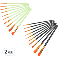 KHOHIMO 水彩畫筆 黑色10種 + 綠色10種 套組 3W063, 10種, 2套