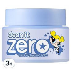 BANILA CO 芭妮蘭 飛天小女警聯名ZERO零感肌瞬淨卸妝霜 積雪草舒敏, 100ml, 3罐