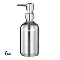 Winprice 鍍鉻鏡面補充瓶 500ml, 6個, 銀色