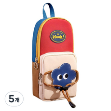 아트조이 입체캐릭터 백팩 세로 대용량 다용도 멀티 필통, 오늘도 기분 맑음 레드, 5개