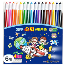 地球化學 超級彩色鉛筆, 16色, 6個
