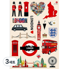 PARTY COSTUME 倫敦20種組行李箱貼紙 STST0058, 混色, 3組