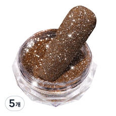 스위스녹스 다이아몬드 네일 글리터 파우더, 5개, 브라운