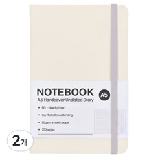 Modernary A5 精裝硬殼商務萬年行事曆, 奶油白, 2個