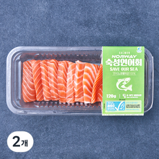 은하수산 노르웨이산 ASC 숙성연어회 슬라이스 (냉장), 120g, 2개
