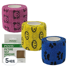 POVIS 그림자 착밴드 5cm x 2m 3종 세트, 5세트