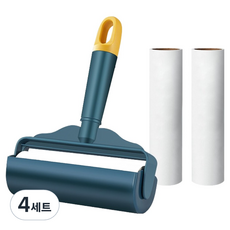 DAILYSHARE 斜撕除塵滾筒握把主體 + 膠帶補充包2入組 藍色, 4套