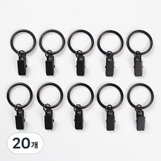 세류홈 커튼 집게링 핑킹형 38mm, 블랙, 20개