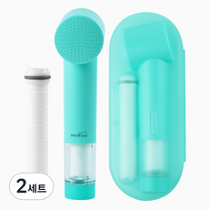 대림바스 디클린 여행용 필터샤워기 + 필터 2p + 케이스 세트, 2개, 민트(샤워기)