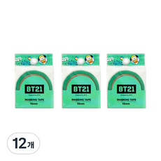 라인프렌즈 BT21 마스킹테이프 15mm, 치미, 12개