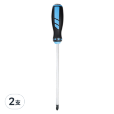 磁性膠柄高級8吋螺絲起子, 十字/一字, 貫通款, 8x200mm, 2支