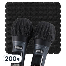 리빙여왕 일회용 마이크 커버, 블랙, 200개, L-MC-100