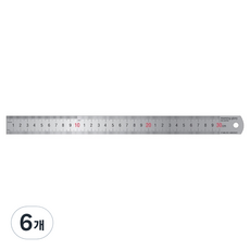 morning glory 不鏽鋼尺 30cm, 6個, 混合顏色