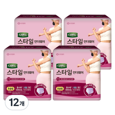 디펜드 여성용 스타일 언더웨어 성인기저귀 라이트핏 초슬림, 대형, 9매입, 12개