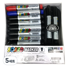 DONG-A 白板筆 黑色 22支 + 紅色 + 藍色 + 板擦組, 5套