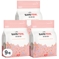 꼬뜨 샌드 벤토나이트 고양이모래 핑크, 6kg, 9개, 다마스크 장미향