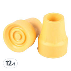Felis J 拐杖 手杖 替換橡膠頭 D黃色, 12個
