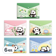 Dong-A PMS A4 按扣式卡通資料收納文件袋 5入組, 熊貓, 6套