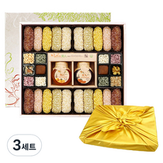 濟州液體茶 故鄉韓菓綜合禮盒+包袱組, 650g, 3組