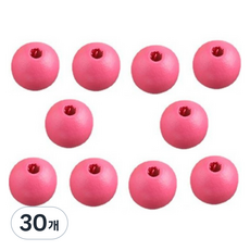 마다꾸미 우드비즈 DIY공예 나무구슬 12mm, 진핑크, 30개